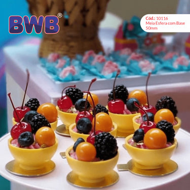 Forma De Chocolate - Forma De Chocolate Especial 3 Partes - Meia Esfera Com Base 50mm - BWB10116
